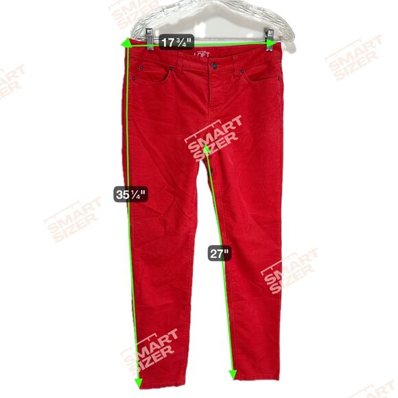 Ann Taylor Loft Modern Skinny Red Corduroy Pants Sz 4 Sleek Versatile Essential - Picture 3 of 9